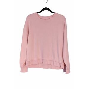 Athleta Sundown Sweatshirt II Pink Small Organic Cotton Athleisure Lounge Top